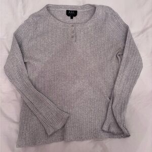 A.P.C. Gray Pointelle Long Sleeve